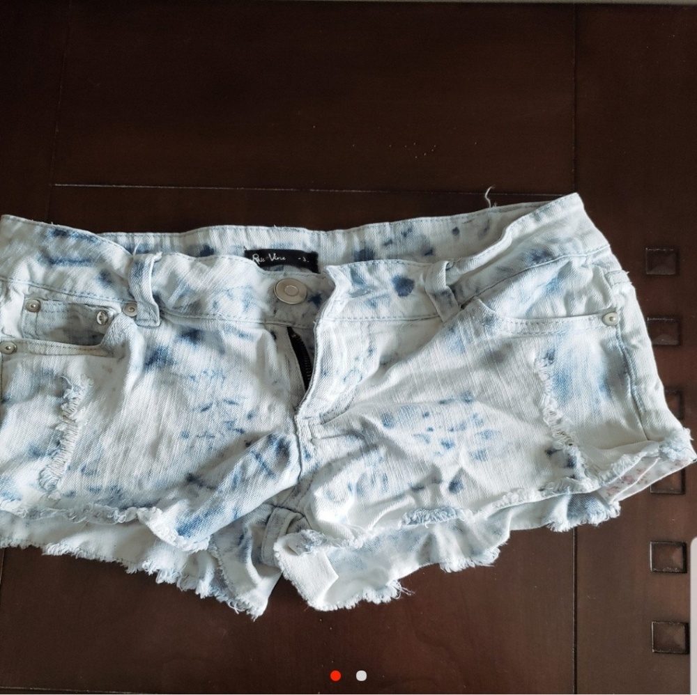 Tye dye distressed shorts